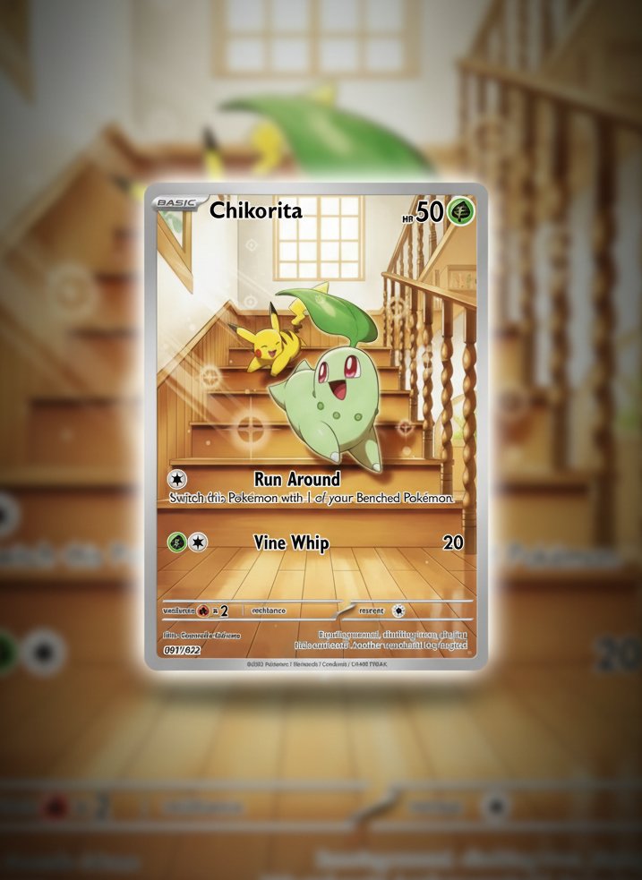 chikorita custom made pokemon tcg premium holo card