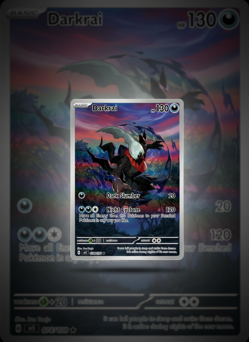 darkrai tcg pokemon custom made card premium holo