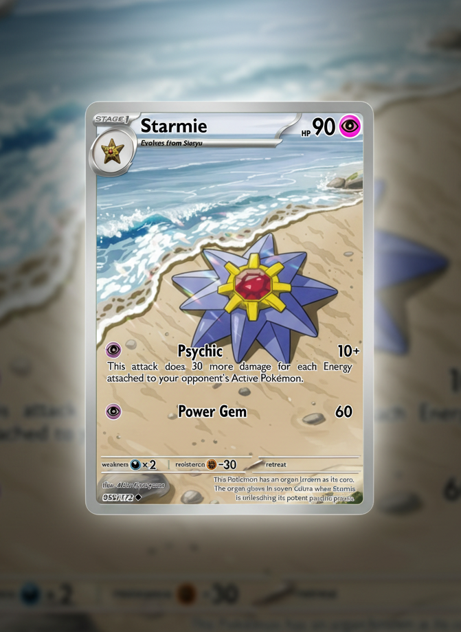 starmie custom made pokemon tcg premium card