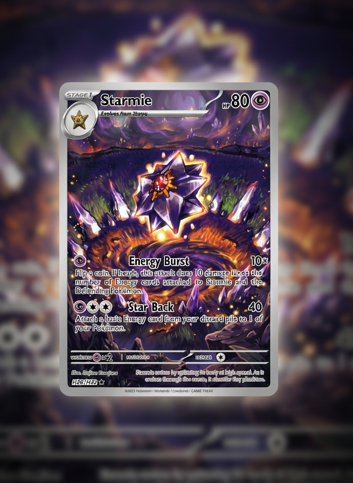 Starmie custom made extended pokemon tcg premium card