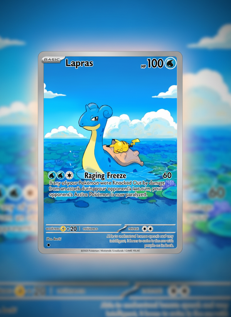 lapras custom made pokemon tcg card premium holo