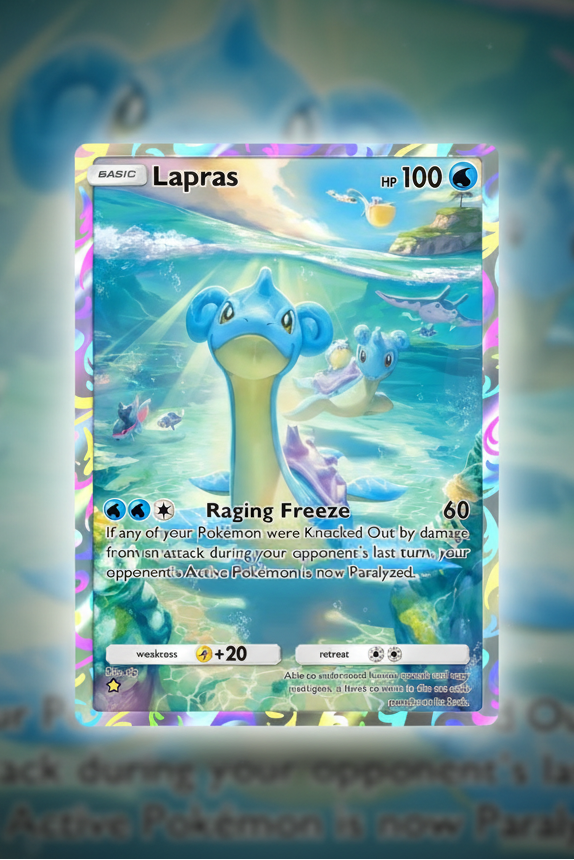 premium lapras pockem tcg pocket custom made card with holo finish