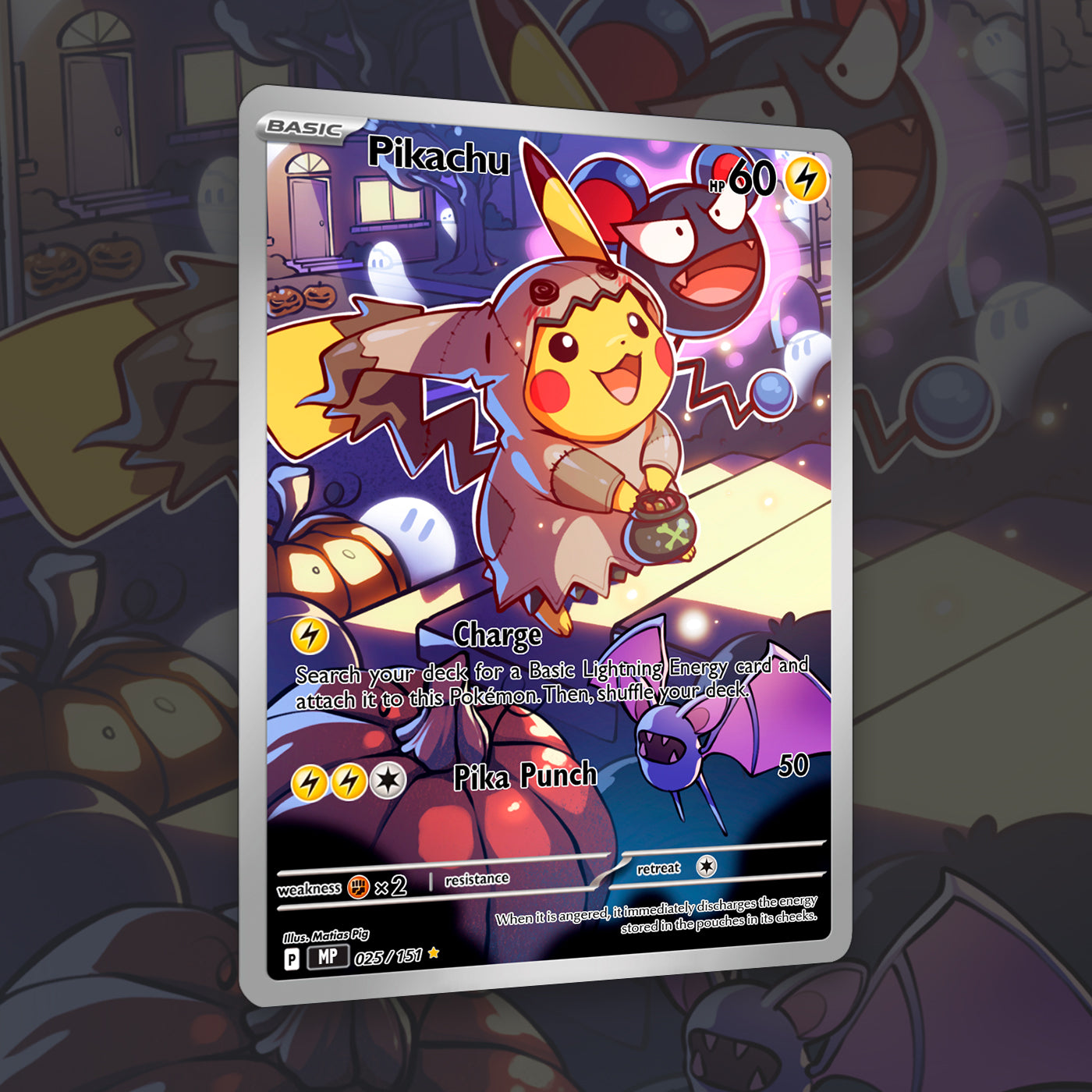 Pikachu Halloween Custom-made Card