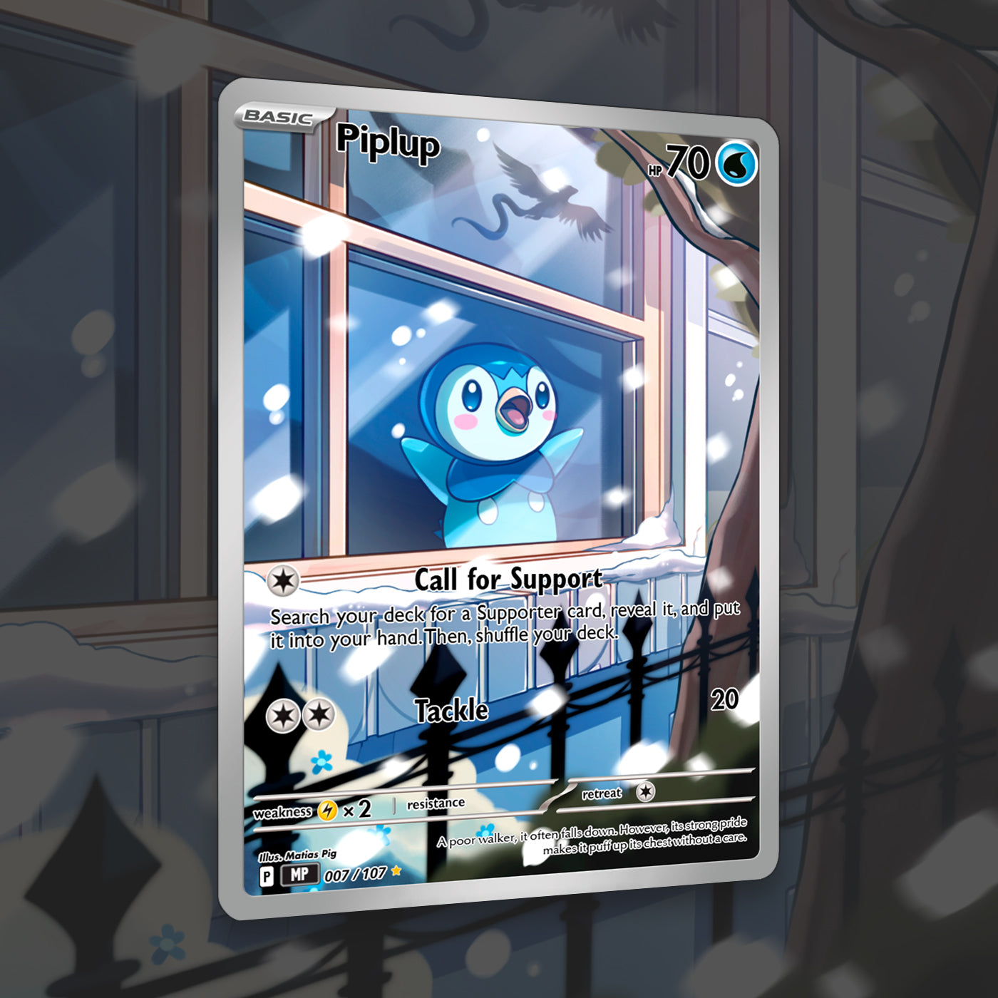 premium piplup custom made card with holo